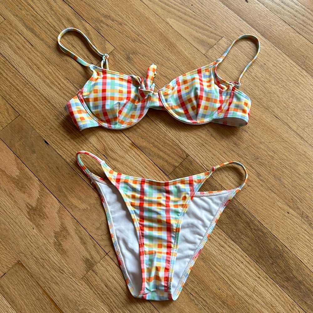 Shien Plaid Bikini - Size S